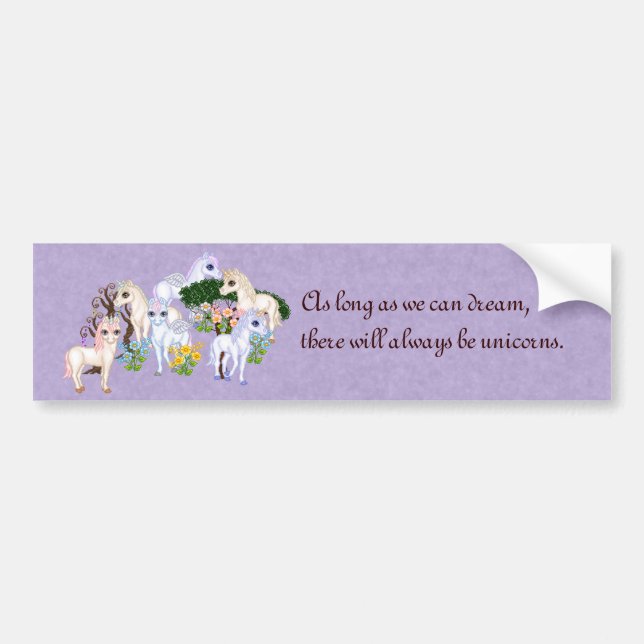 Unicorn Garden Pixel Art Bumper Sticker (Front)