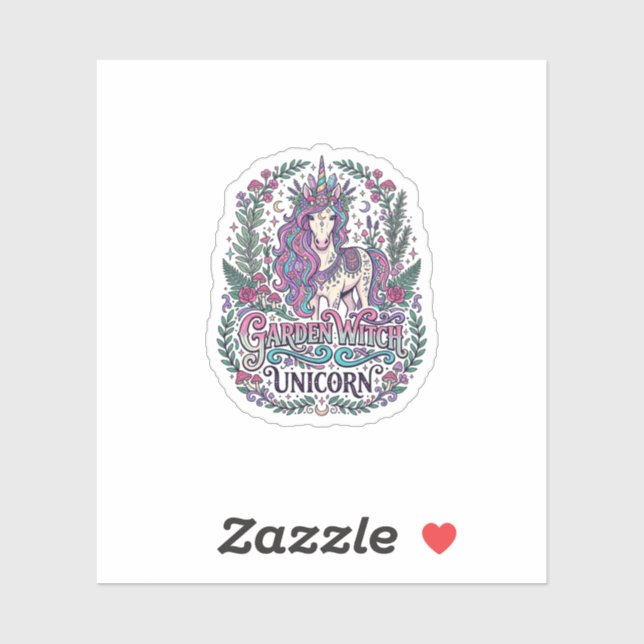 Unicorn Garden Witch Unicorn Colourful Apparel Gra (Sheet)