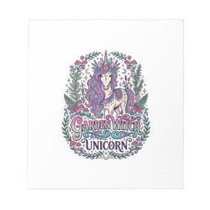 Unicorn Garden Witch Unicorn Colourful Apparel Gra Notepad