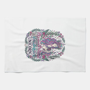 Unicorn Garden Witch Unicorn Colourful Apparel Gra Tea Towel
