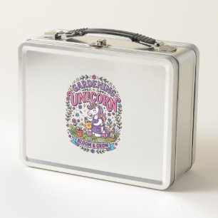 Unicorn Gardening Unicorn Commercial Cute Gift Des Metal Lunch Box