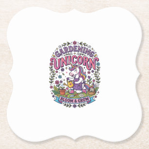 Unicorn Gardening Unicorn Commercial Cute Gift Des Paper Coaster