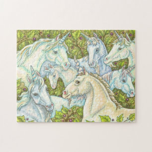 Unicorn Gathering Horse Herd FANTASY PUZZLE