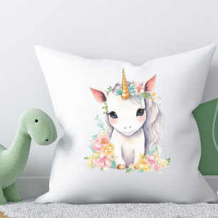 Unicorn Gift for Girls watercolor Cushion
