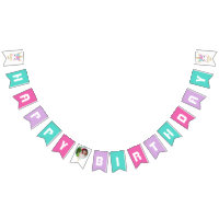 Unicorn Girl birthday bunting banner
