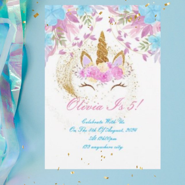 unicorn girl birthday invitation (Creator Uploaded)
