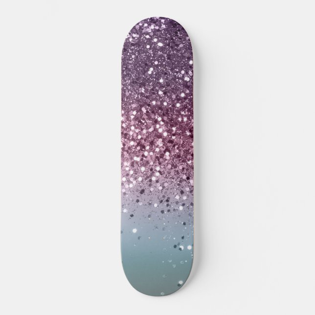 Unicorn Girls Glitter #6 #shiny #pastel Skateboard (Front)