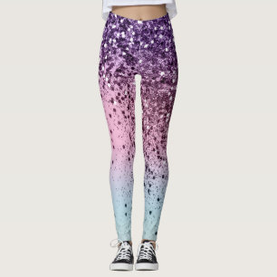 Unicorn Girls Glitter #6c (Faux Glitter) #shiny  Leggings
