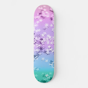Unicorn Girls Glitter Stars #1 #shiny Skateboard