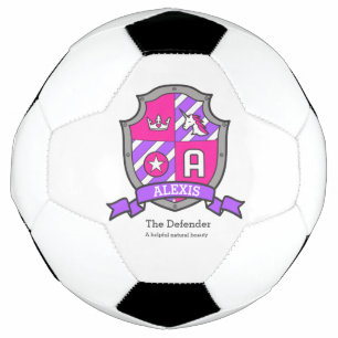 Unicorn girls name meaning Alexis pink purple Socc Soccer Ball