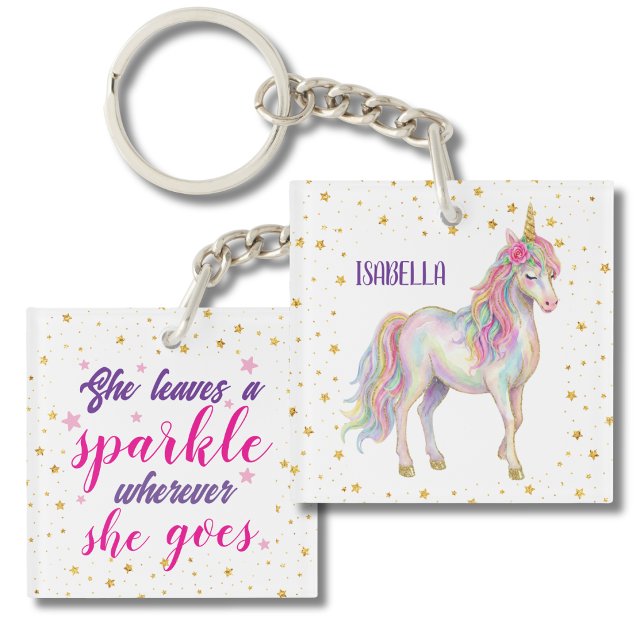 Unicorn Glitter Girls Key Ring (Creator Uploaded)