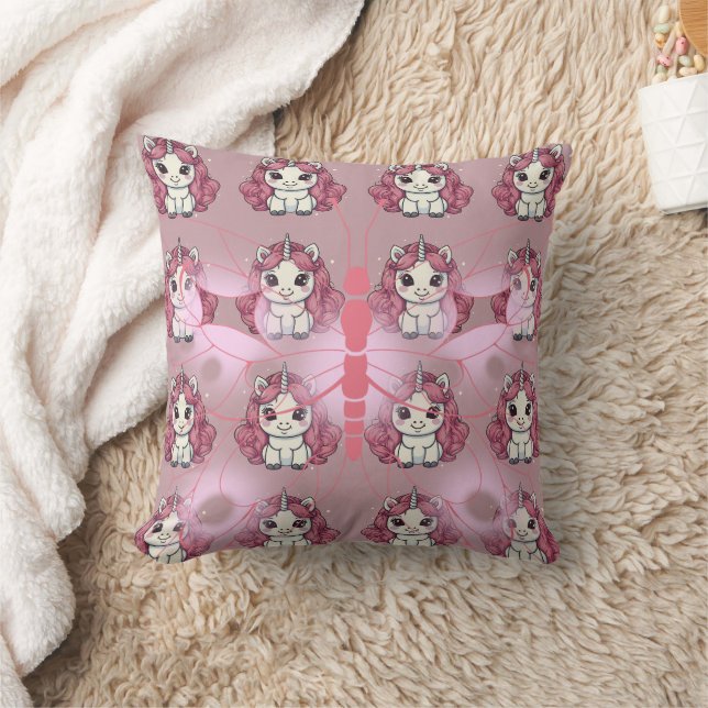 Unicorn Glitter Pattern  Cushion (Blanket)