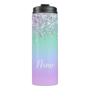 Unicorn Glitter Thermal Personalised Tumbler