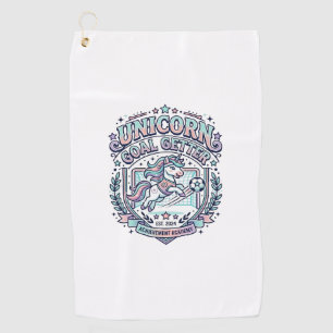 Unicorn Goal Getter Retro Style Graphic Tee Design Golf Towel