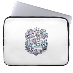 Unicorn Goal Getter Retro Style Graphic Tee Design Laptop Sleeve