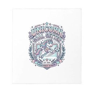 Unicorn Goal Getter Retro Style Graphic Tee Design Notepad