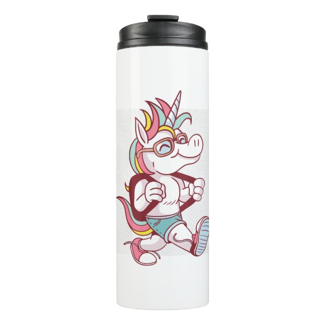 Unicorn Goes To School Thermal Tumbler (Front)