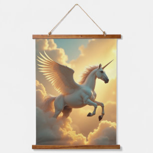 unicorn gold unicorn winged Hanging Tapestry