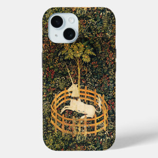 UNICORN GOTHIC FANTASY FLOWERS,FLORAL MOTIFS iPhone 15 CASE