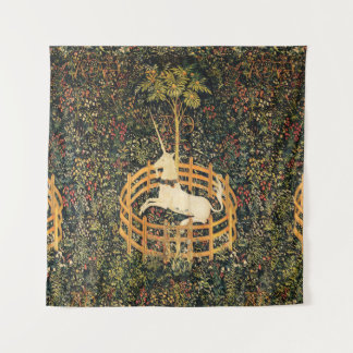 UNICORN GOTHIC FANTASY FLOWERS,FLORAL MOTIFS TAPESTRY