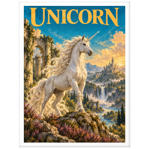Unicorn, Gothic Fantasy Monster Postcard