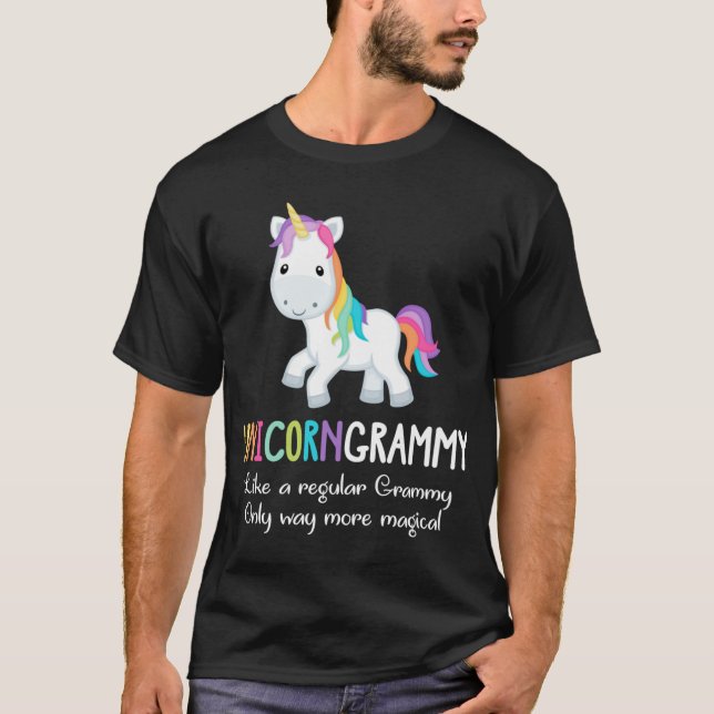 Unicorn Grammy Cute Magical Funny Christmas T-Shirt (Front)