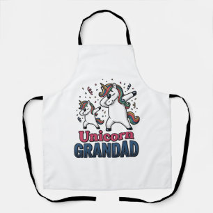 Unicorn Grandad Vintage Engraving Shirt Design_1 Apron