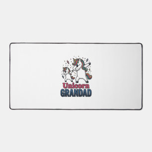 Unicorn Grandad Vintage Engraving Shirt Design_1 Desk Mat