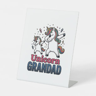 Unicorn Grandad Vintage Engraving Shirt Design_1 Pedestal Sign
