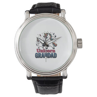 Unicorn Grandad Vintage Engraving Shirt Design_1 Watch