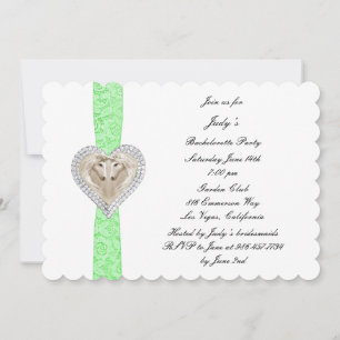 Unicorn Green Lace Bachelorette Party Invitation
