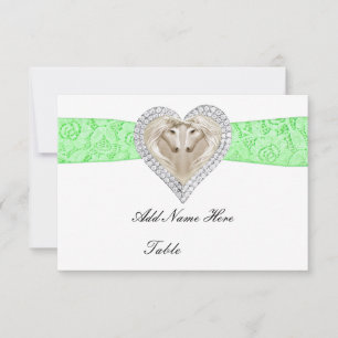Unicorn Green Lace Table Place Card