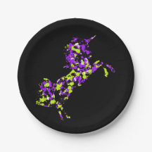 Unicorn Green Purple Splattered Paint 