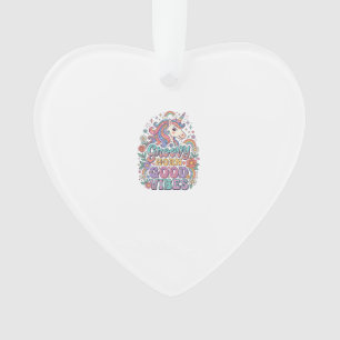 Unicorn Groovy Horn Good Vibes Charming POD Artwor Ornament