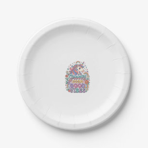 Unicorn Groovy Horn Good Vibes Charming POD Artwor Paper Plate