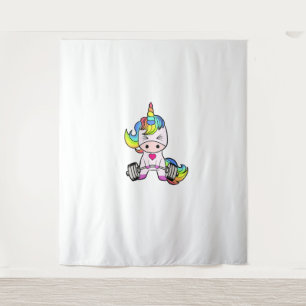 Unicorn Gym T-Shirt, Unicorn Weightlifting Shirt T Tapestry