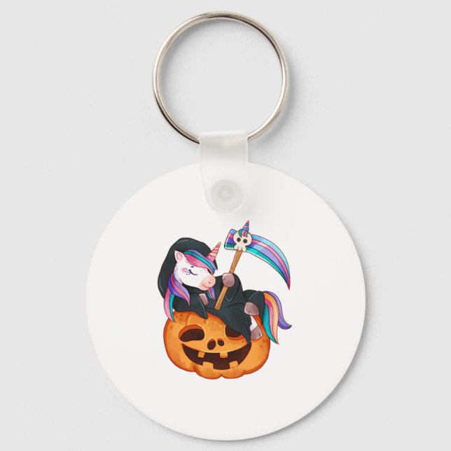 Unicorn Halloween Security Costume Daughter Pumpki Key Ring (Front)