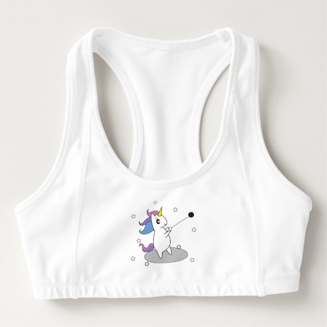 Unicorn Hammer Thrower Sports Bra (Front)