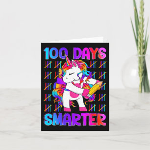 Unicorn Happy 100 Days Of School Smarter Brighter Card