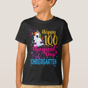 Unicorn Happy 100 Magical Days Of Kinder T-Shirt