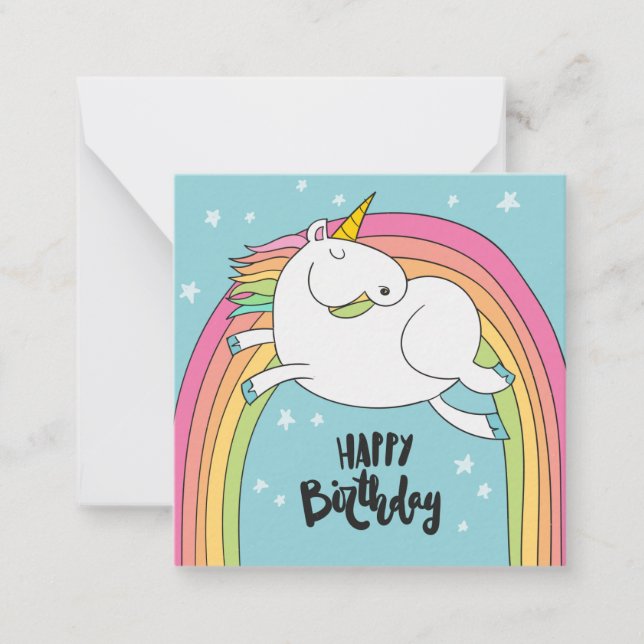 Unicorn Happy Birthday Card (Front)