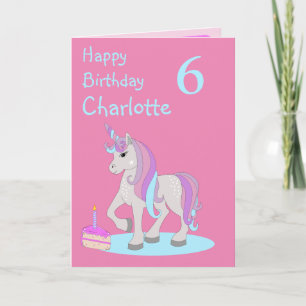 Unicorn Happy Birthday Folded Greeting Card