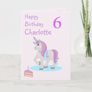 Unicorn Happy Birthday Folded Greeting Card