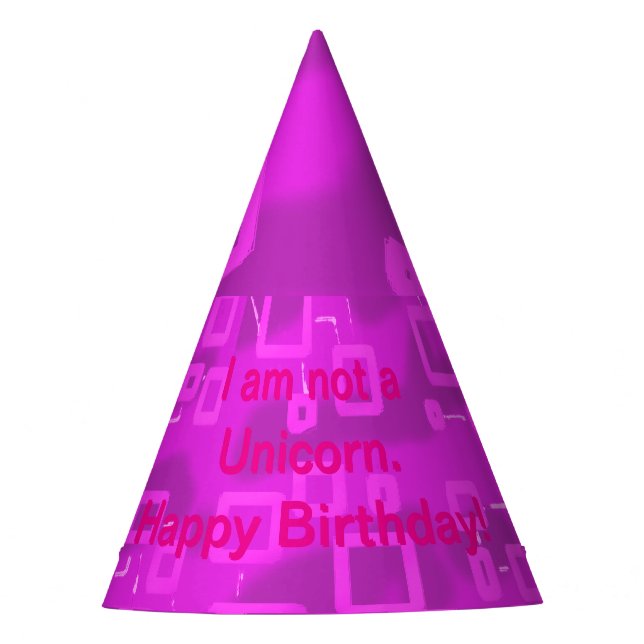 Unicorn Happy Birthday Party Hat (Front)