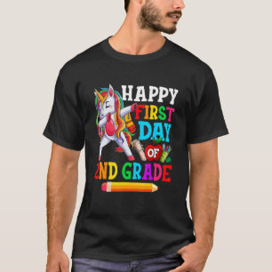 Unicorn Happy First Day Of 2nd Grade Kids Teacher T-Shirt