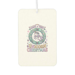 Unicorn Have a Very Unicorn Christmas Bold Typogra Car Air Freshener
