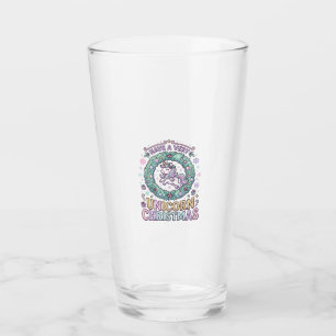 Unicorn Have a Very Unicorn Christmas Bold Typogra Glass
