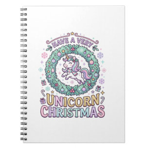 Unicorn Have a Very Unicorn Christmas Bold Typogra Notebook
