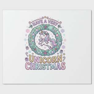 Unicorn Have a Very Unicorn Christmas Bold Typogra Wrapping Paper