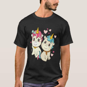 Unicorn  Heart Valentine's Day for Women Girls T-Shirt